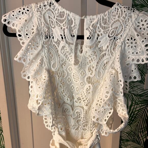 Nightcap White Eyelet Apron Mini Dress XS Coquette - Picture 4 of 13